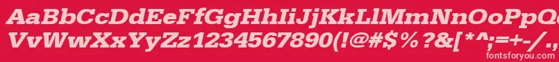 UrwegyptiennetextwidBoldOblique-fontti – vaaleanpunaiset fontit punaisella taustalla