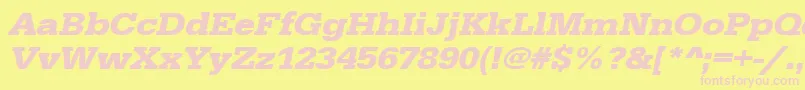 UrwegyptiennetextwidBoldOblique Font – Pink Fonts on Yellow Background