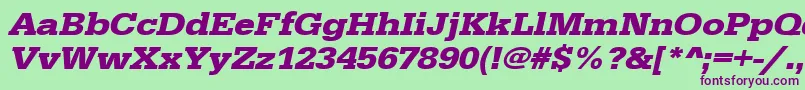 UrwegyptiennetextwidBoldOblique Font – Purple Fonts on Green Background