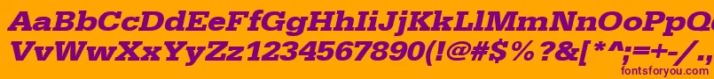 UrwegyptiennetextwidBoldOblique Font – Purple Fonts on Orange Background