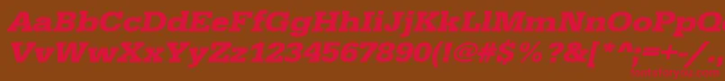 UrwegyptiennetextwidBoldOblique Font – Red Fonts on Brown Background