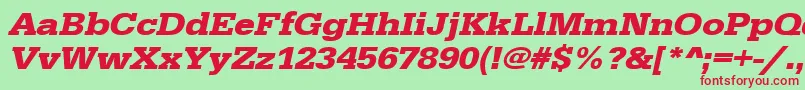 UrwegyptiennetextwidBoldOblique-fontti – punaiset fontit vihreällä taustalla