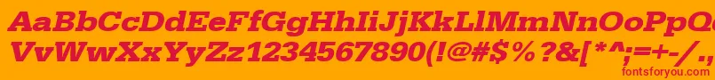 UrwegyptiennetextwidBoldOblique Font – Red Fonts on Orange Background