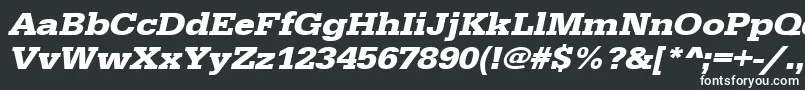 UrwegyptiennetextwidBoldOblique-fontti – valkoiset fontit mustalla taustalla