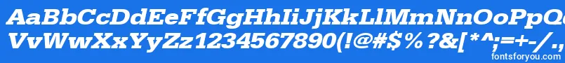 UrwegyptiennetextwidBoldOblique-fontti – valkoiset fontit sinisellä taustalla