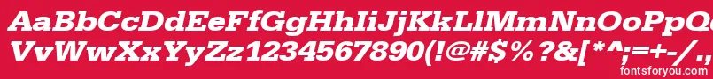 UrwegyptiennetextwidBoldOblique Font – White Fonts on Red Background