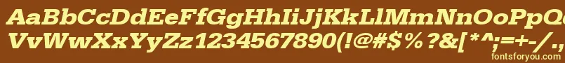 UrwegyptiennetextwidBoldOblique Font – Yellow Fonts on Brown Background