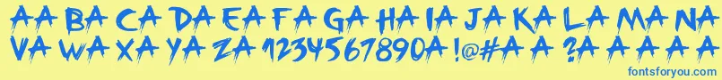 Broken Font – Blue Fonts on Yellow Background