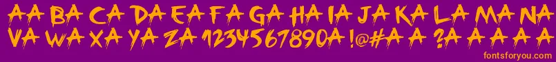 Broken Font – Orange Fonts on Purple Background