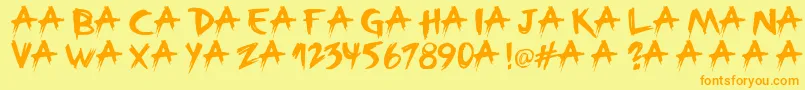 Broken Font – Orange Fonts on Yellow Background