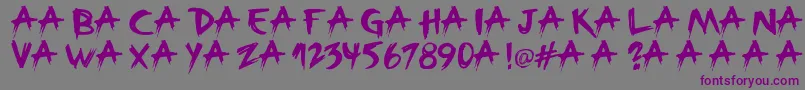 Broken Font – Purple Fonts on Gray Background