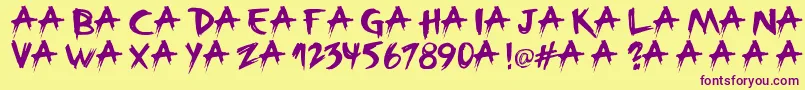Broken Font – Purple Fonts on Yellow Background