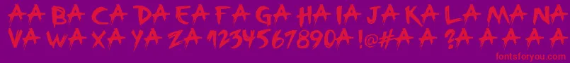 Broken Font – Red Fonts on Purple Background