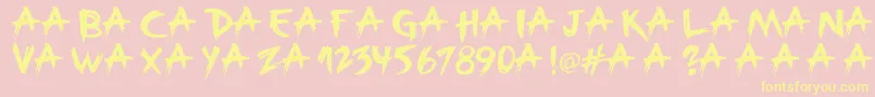 Broken Font – Yellow Fonts on Pink Background