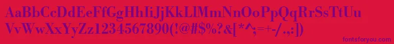 Urwbodonitmednar Font – Purple Fonts on Red Background