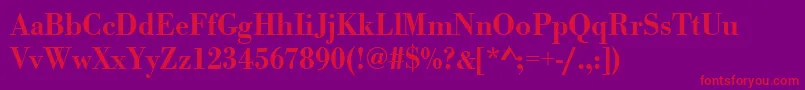 Urwbodonitmednar Font – Red Fonts on Purple Background