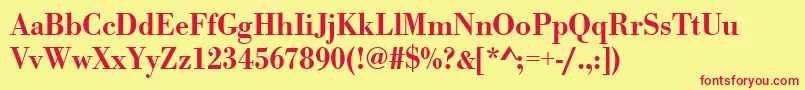 Urwbodonitmednar Font – Red Fonts on Yellow Background