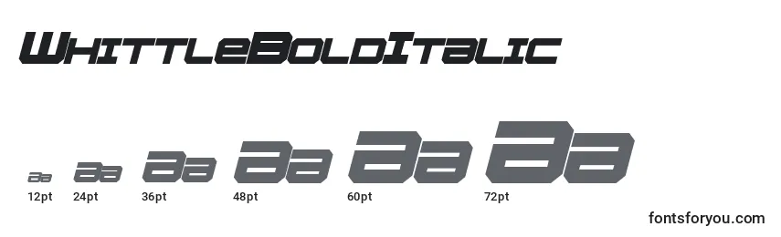 WhittleBoldItalic Font Sizes