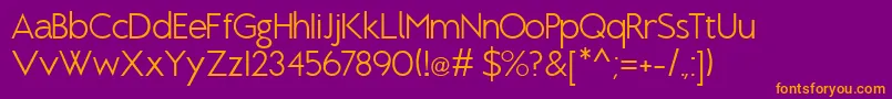 BrixtonLight Font – Orange Fonts on Purple Background