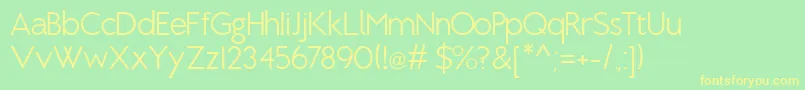 BrixtonLight Font – Yellow Fonts on Green Background