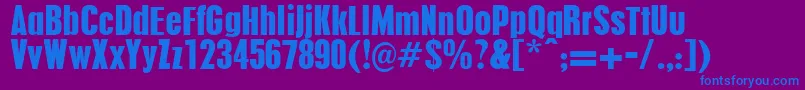 Fonte Pilsenplakat – fontes azuis em um fundo violeta