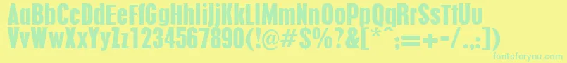 Pilsenplakat-Schriftart – Grüne Schriften auf gelbem Hintergrund