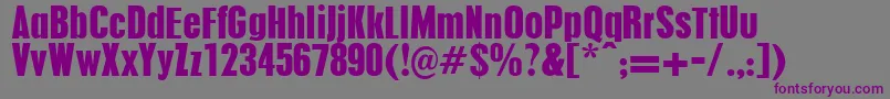 Шрифт Pilsenplakat – фиолетовые шрифты на сером фоне