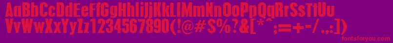 Pilsenplakat Font – Red Fonts on Purple Background