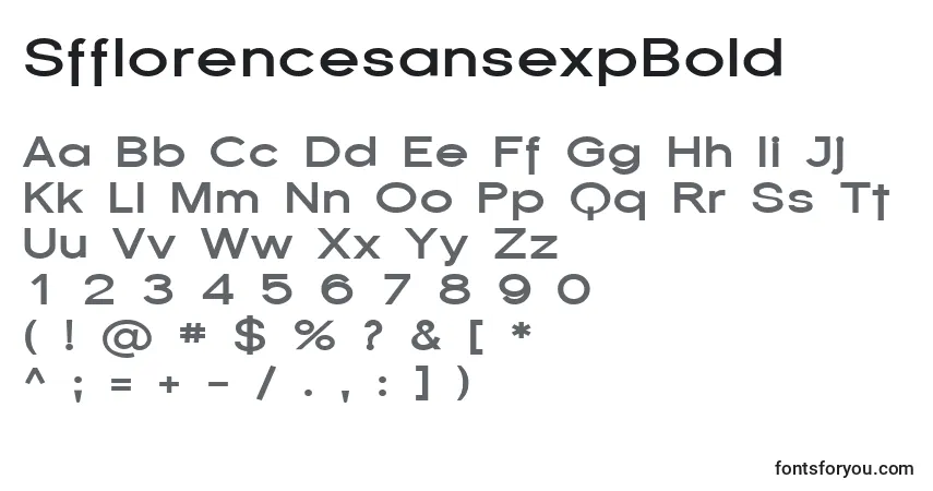 SfflorencesansexpBoldフォント–アルファベット、数字、特殊文字