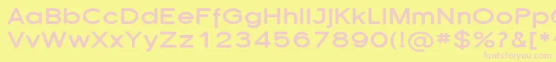 SfflorencesansexpBold-fontti – vaaleanpunaiset fontit keltaisella taustalla