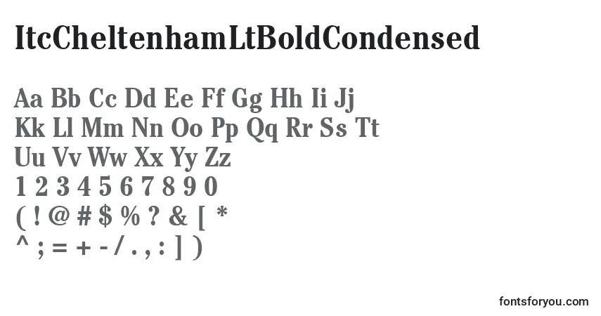 A fonte ItcCheltenhamLtBoldCondensed – alfabeto, números, caracteres especiais