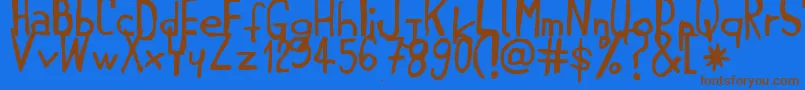 Jembohands Font – Brown Fonts on Blue Background