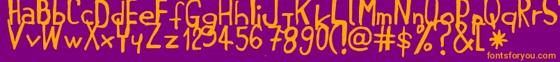 Jembohands Font – Orange Fonts on Purple Background