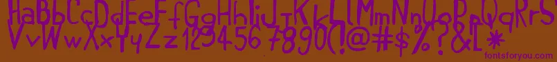Jembohands Font – Purple Fonts on Brown Background