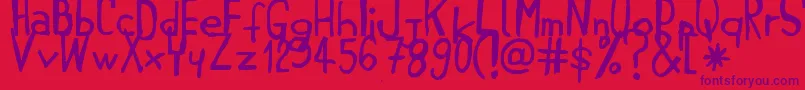 Jembohands Font – Purple Fonts on Red Background