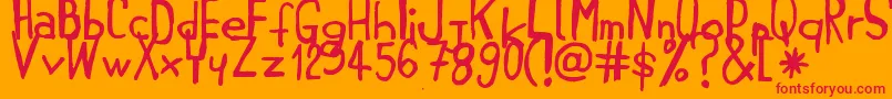 Jembohands Font – Red Fonts on Orange Background