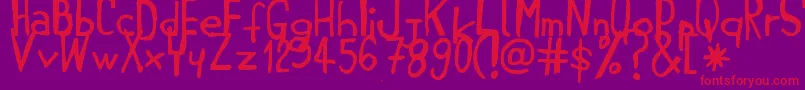 Jembohands Font – Red Fonts on Purple Background