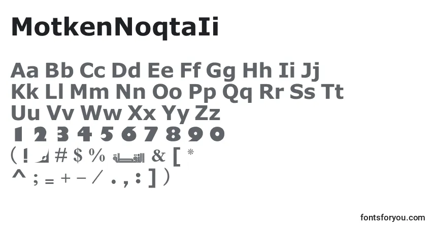 MotkenNoqtaIi-fontti – aakkoset, numerot, erikoismerkit