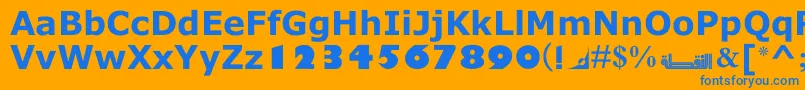 フォントMotkenNoqtaIi – オレンジの背景に青い文字