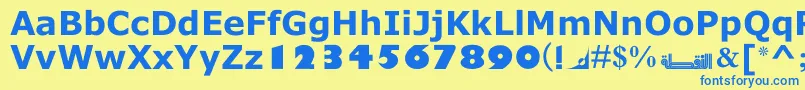MotkenNoqtaIi Font – Blue Fonts on Yellow Background