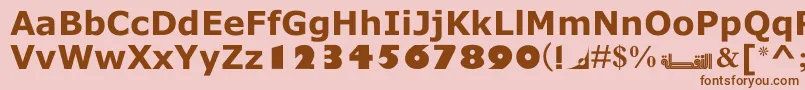 MotkenNoqtaIi-Schriftart – Braune Schriften auf rosa Hintergrund