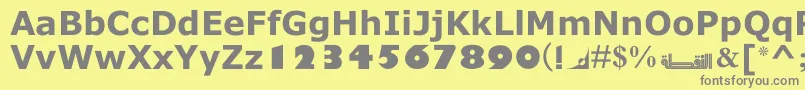 MotkenNoqtaIi Font – Gray Fonts on Yellow Background