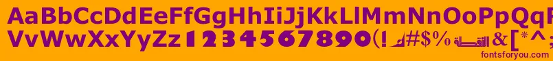 MotkenNoqtaIi Font – Purple Fonts on Orange Background