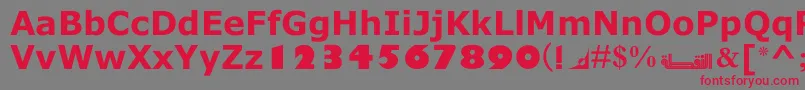 フォントMotkenNoqtaIi – 赤い文字の灰色の背景