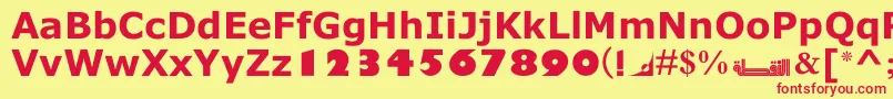 MotkenNoqtaIi Font – Red Fonts on Yellow Background