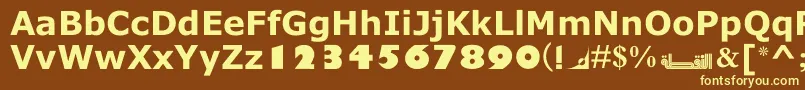 MotkenNoqtaIi Font – Yellow Fonts on Brown Background