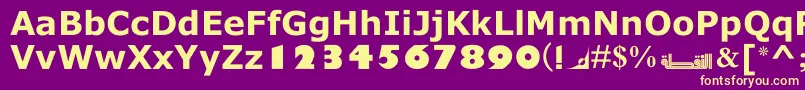Fonte MotkenNoqtaIi – fontes amarelas em um fundo roxo