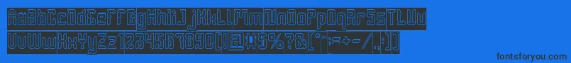 DayakShieldHollowInverse Font – Black Fonts on Blue Background