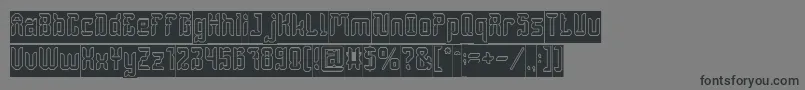 DayakShieldHollowInverse Font – Black Fonts on Gray Background