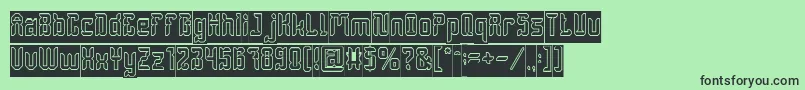 DayakShieldHollowInverse Font – Black Fonts on Green Background